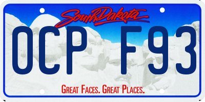 SD license plate 0CPF93