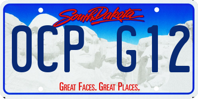 SD license plate 0CPG12