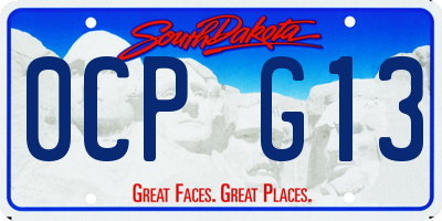 SD license plate 0CPG13
