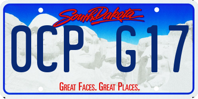 SD license plate 0CPG17