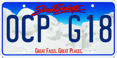 SD license plate 0CPG18