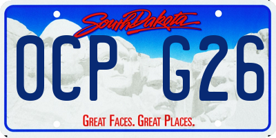 SD license plate 0CPG26