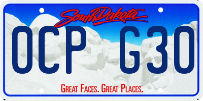 SD license plate 0CPG30