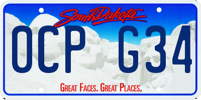 SD license plate 0CPG34