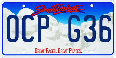 SD license plate 0CPG36