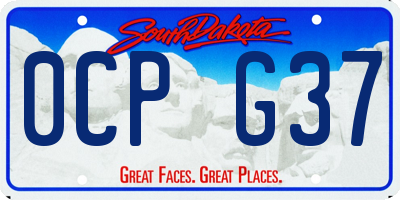 SD license plate 0CPG37