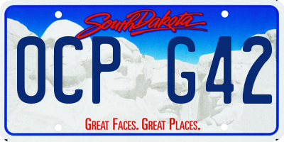 SD license plate 0CPG42