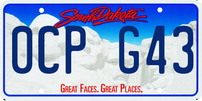 SD license plate 0CPG43
