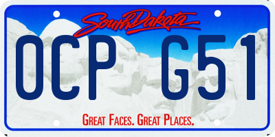 SD license plate 0CPG51