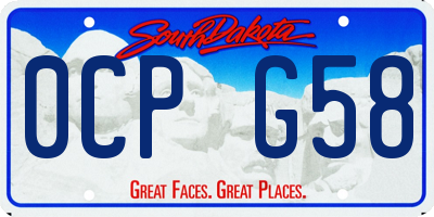 SD license plate 0CPG58
