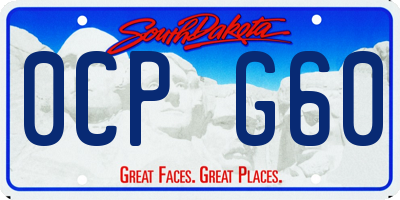 SD license plate 0CPG60
