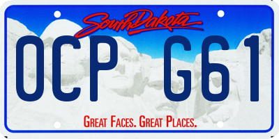 SD license plate 0CPG61