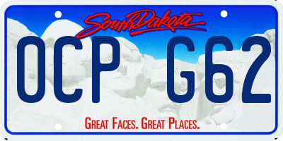 SD license plate 0CPG62