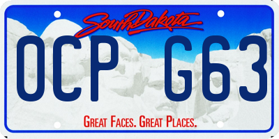 SD license plate 0CPG63