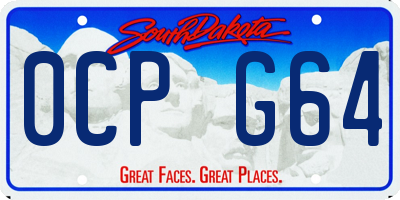 SD license plate 0CPG64
