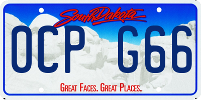 SD license plate 0CPG66