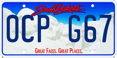 SD license plate 0CPG67