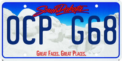 SD license plate 0CPG68