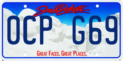 SD license plate 0CPG69