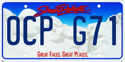 SD license plate 0CPG71