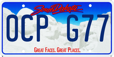 SD license plate 0CPG77