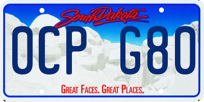SD license plate 0CPG80