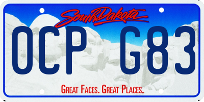SD license plate 0CPG83