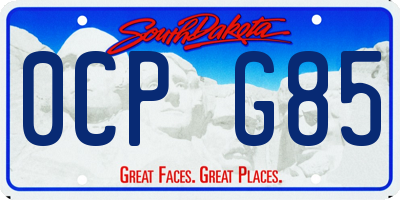 SD license plate 0CPG85