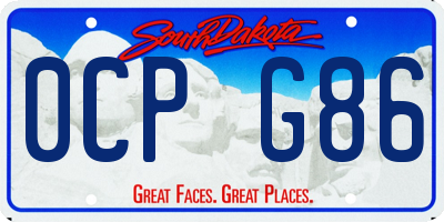 SD license plate 0CPG86