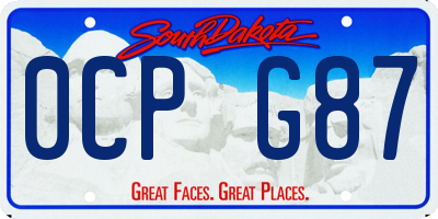 SD license plate 0CPG87
