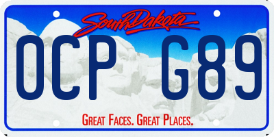 SD license plate 0CPG89