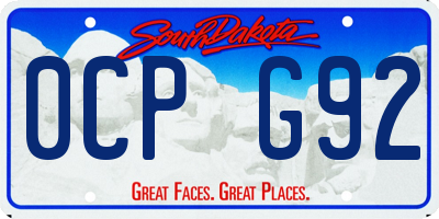 SD license plate 0CPG92