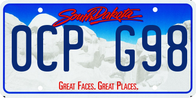 SD license plate 0CPG98