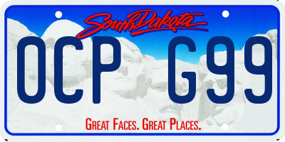 SD license plate 0CPG99