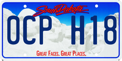SD license plate 0CPH18