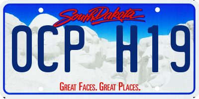 SD license plate 0CPH19