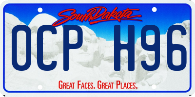 SD license plate 0CPH96