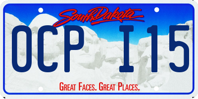 SD license plate 0CPI15