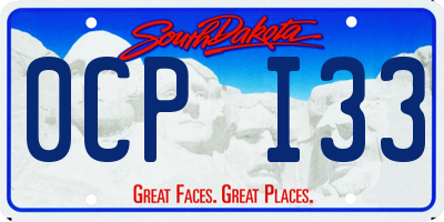 SD license plate 0CPI33