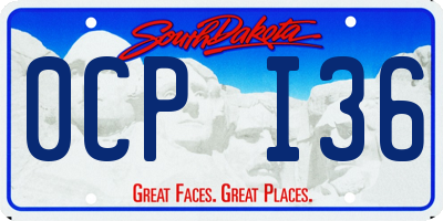 SD license plate 0CPI36