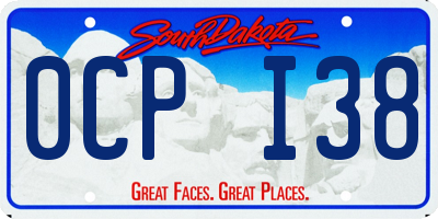 SD license plate 0CPI38