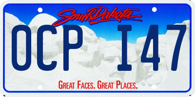 SD license plate 0CPI47
