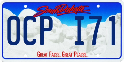 SD license plate 0CPI71