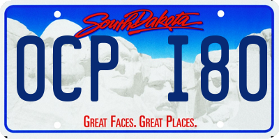 SD license plate 0CPI80