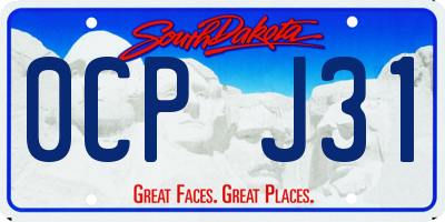 SD license plate 0CPJ31