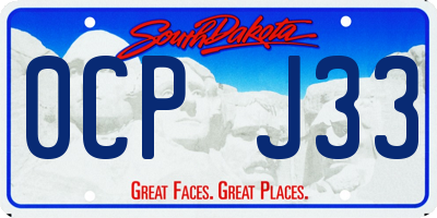 SD license plate 0CPJ33
