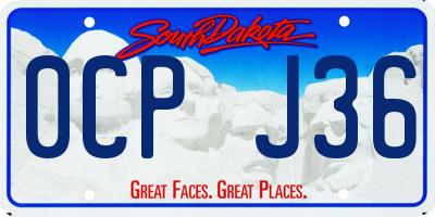 SD license plate 0CPJ36