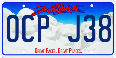 SD license plate 0CPJ38