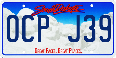 SD license plate 0CPJ39