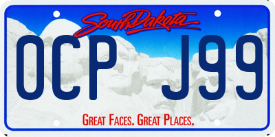 SD license plate 0CPJ99